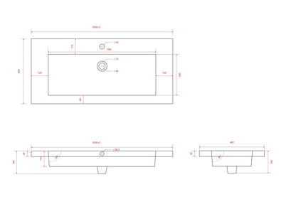 Badkamermeubel Sena - 100cm - Warm Eiken - Wastafel Wit - WDtegels