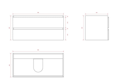 Badkamermeubelset Amara 100cm - Licht Eiken - Wastafel Wit - WDtegels