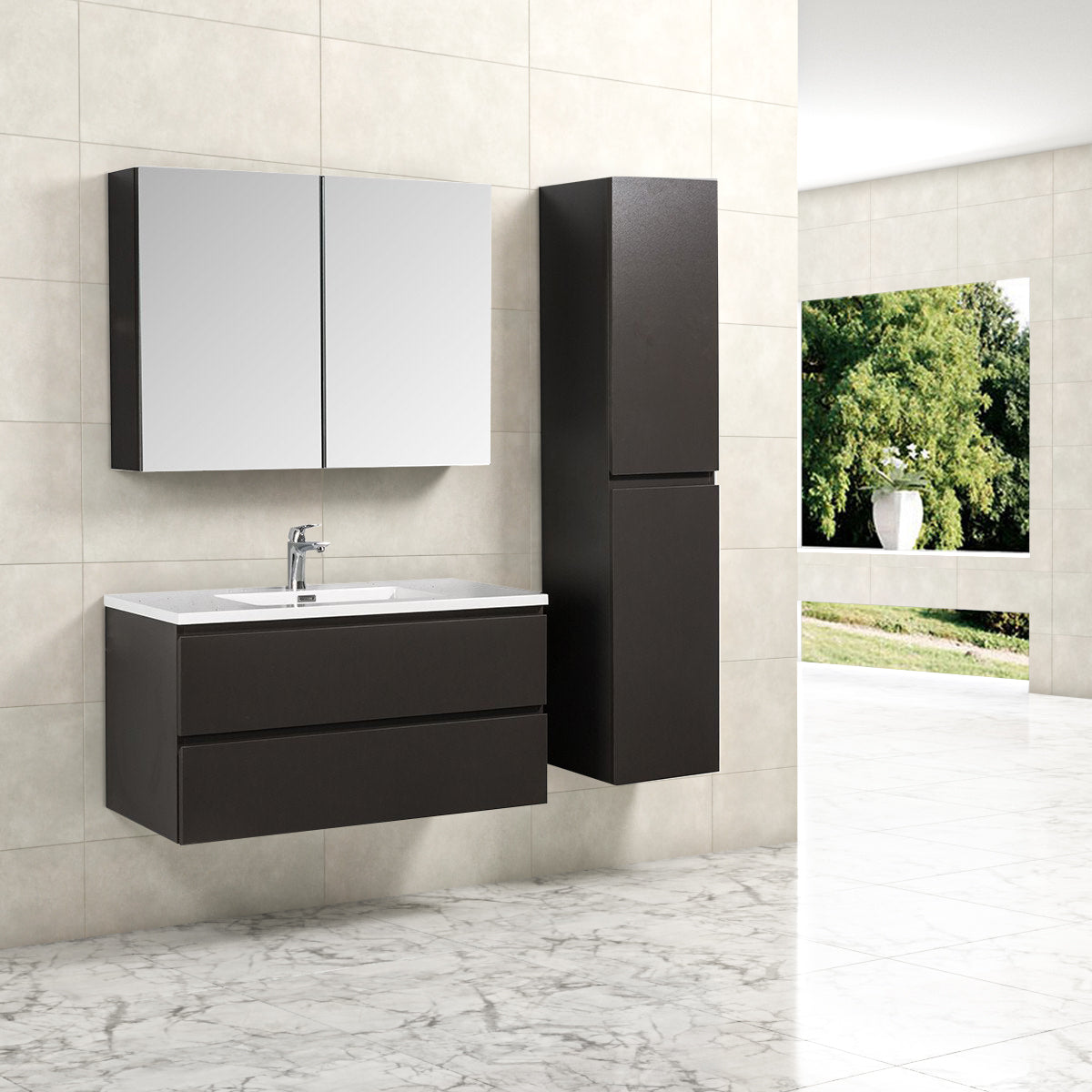 Onderkast badkamermeubel Tieme mat grijs 100x50x48cm