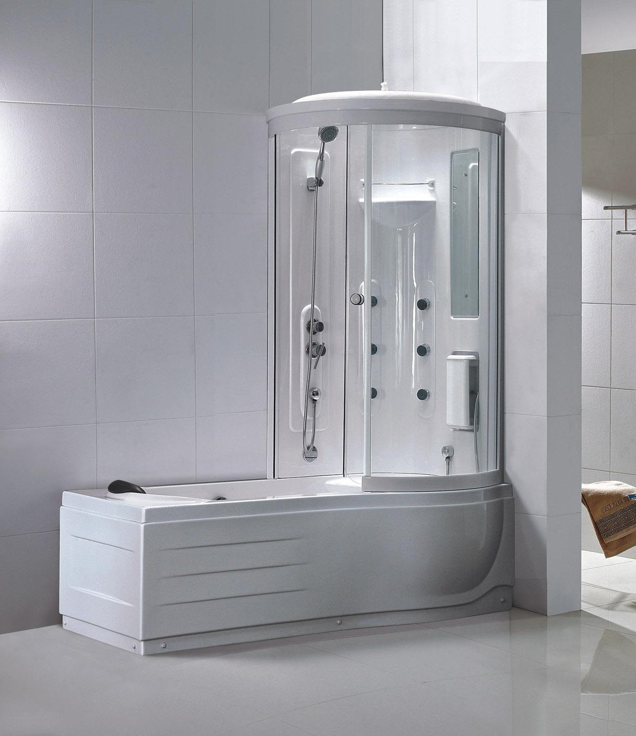 Wiesbaden Ritual bad douche combinatie 170x85x220 cm 6mm veiligheidsglas rechts - WDtegels