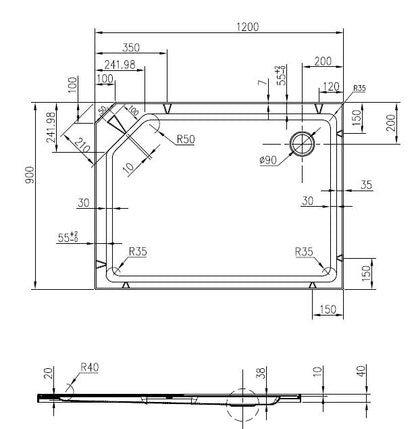 Thermo rechts complete douchecabine | 120x90x218cm | 5mm glas - WDtegels