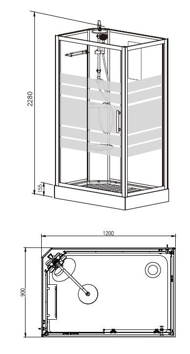 Thermo links complete douchecabine | 120x90x218cm | 5mm glas - WDtegels