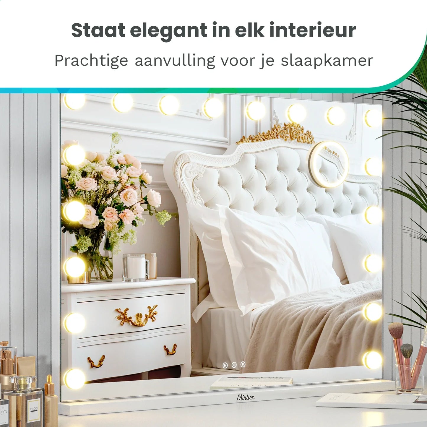Hollywood Spiegel - 80x60cm - Wit - WDtegels