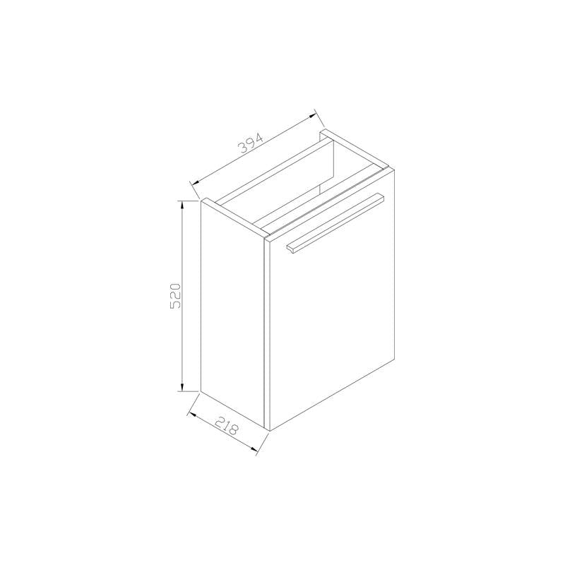 Fonteinkast Trendline Stone L/R Century Oak