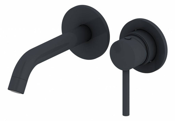 Grifo mezclador para lavabo empotrado Redondo Negro Mate