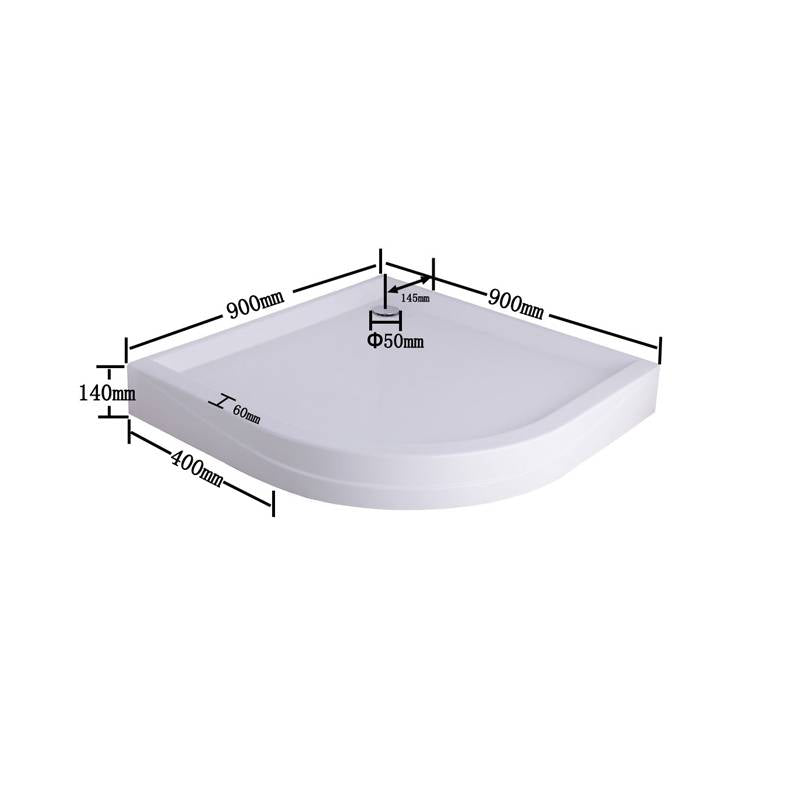 Douchebak kwartrond 100x100 - WDtegels