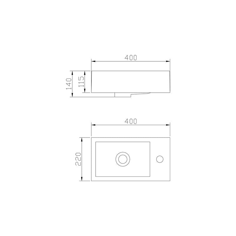 Fonteinkast Trendline L/R Century Oak