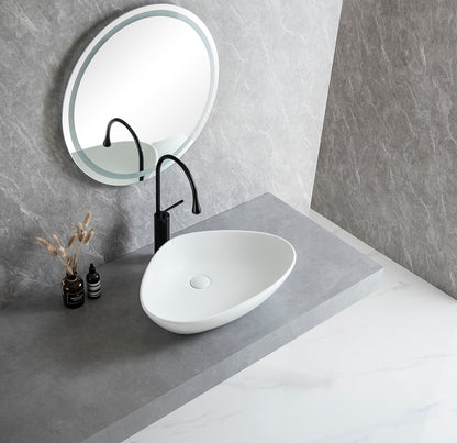 Elite waskom rond 58,5 x 39 x 14 cm keramiek glans wit - WDtegels
