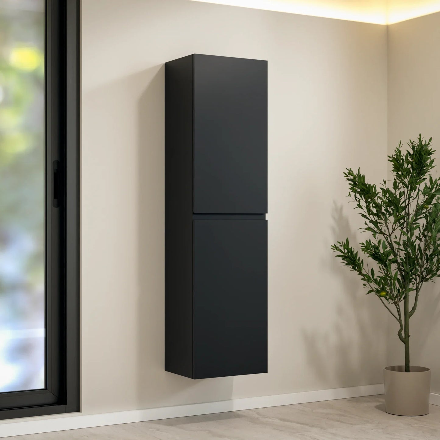 Kolomkast Ruvo - 150cm - Mat zwart