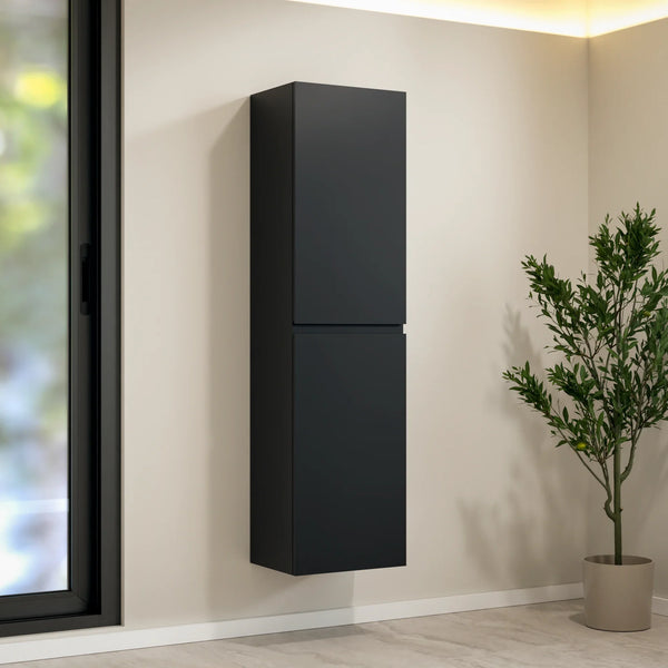 Badkamer Kolomkast Ruvo - 150cm - Mat zwart