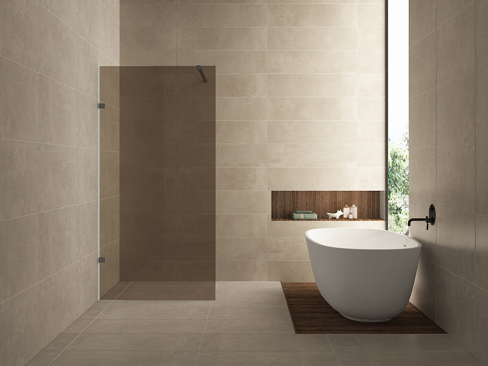 Less inloopdouche 900 x 2000 x 8 mm nano vintage brons glas/gunmetal - WDtegels