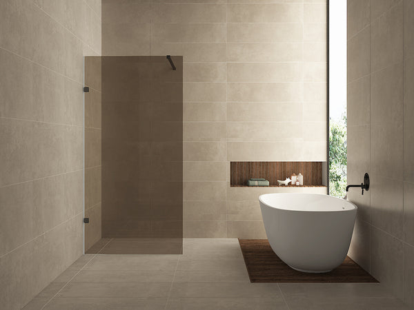 Less inloopdouche 1000 x 2000 x 8 mm nano vintage brons glas/mat zwart