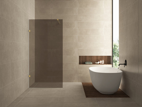 Less inloopdouche 1000 x 2000 x 8 mm nano vintage brons glas/geborsteld messing