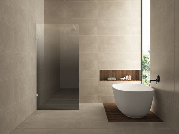 Less inloopdouche links 1200 x 2000 x 8 mm nano spiegelrook- naar helder glas/geborsteld staal