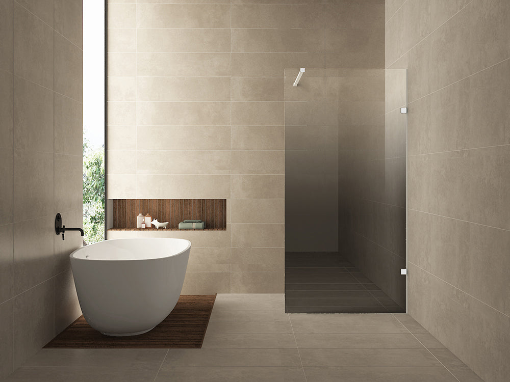 Less inloopdouche rechts 900 x 2000 x 8 mm nano spiegelrook- naar helder glas/mat wit - WDtegels