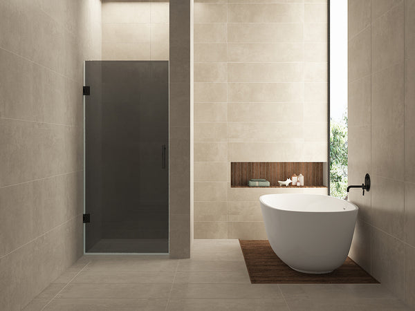 Less nisdeur | 90x200x0.8cm | Nano rookglas/mat zwart