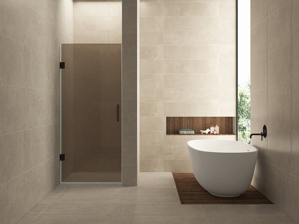 Less nisdeur | 90x200x0.8cm | Nano vintage brons glas/mat zwart