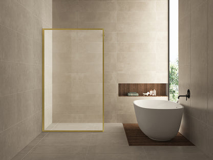 Square inloopdouche 900 x 2000 x 8 mm nano helder glas/geborsteld messing - WDtegels