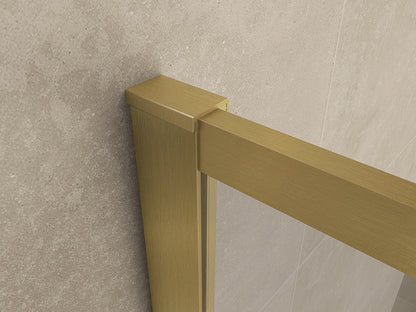 Square inloopdouche 1000 x 2000 x 8 mm nano helder glas/geborsteld messing - WDtegels