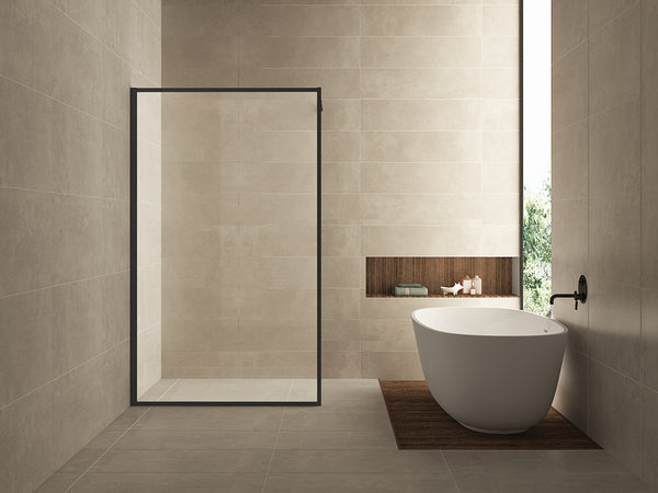 Square walk-in shower 900 x 2000 x 8 mm nano clear glass/matte black