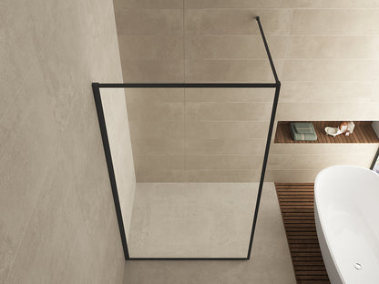 Square inloopdouche 1200 x 2000 x 8 mm nano helder glas/mat zwart - WDtegels