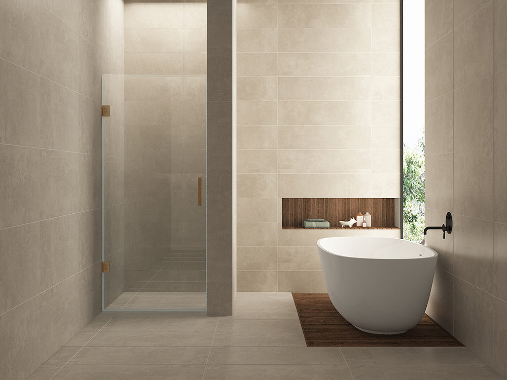 Less nisdeur 700 x 2000 x 8 mm nano helder glas/geborsteld brons koper - WDtegels