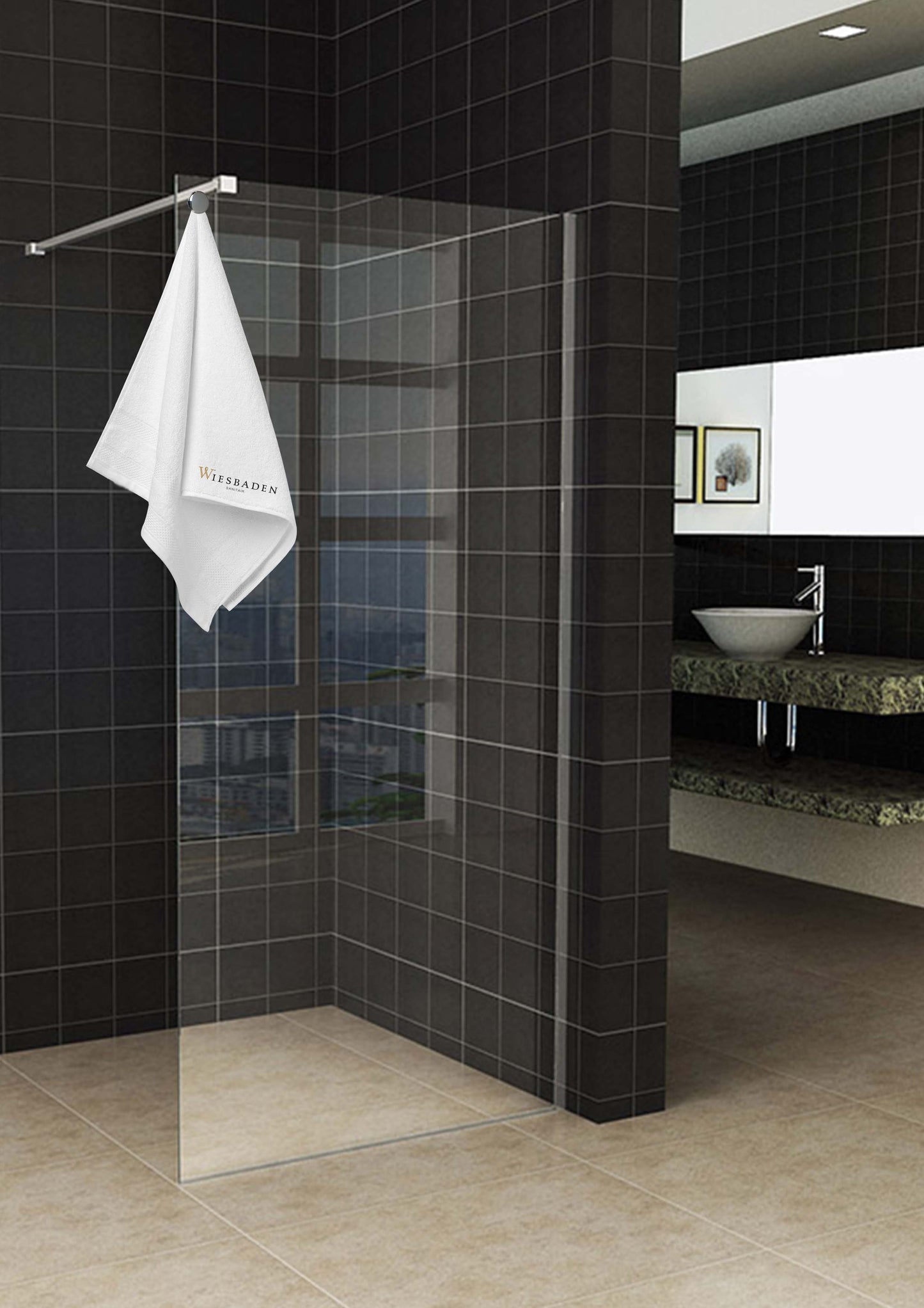 Sita inloopdouche met handdoekhouder 90x200 cm chroom/8 mm helder glas met Nano coating - WDtegels