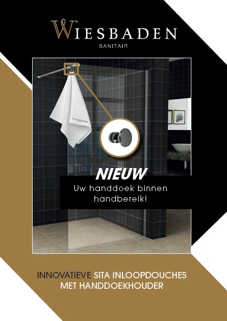 Sita inloopdouche met handdoekhouder 120x200 cm chroom/8 mm helder glas met Nano coating - WDtegels