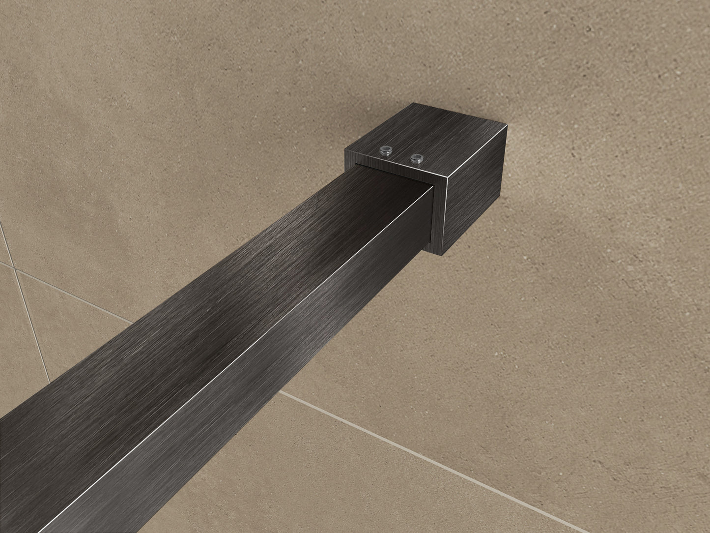 Slim profielset met stabilisatiestang 120 cm gunmetal - WDtegels