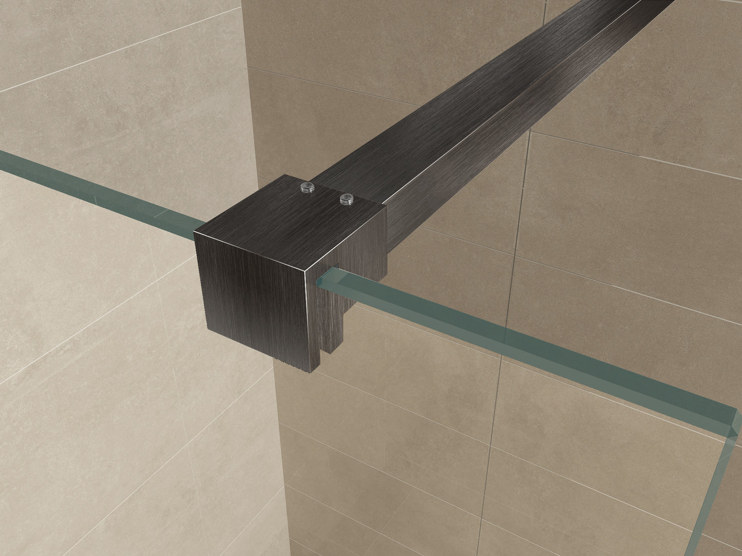 Slim profielset met stabilisatiestang 120 cm gunmetal - WDtegels