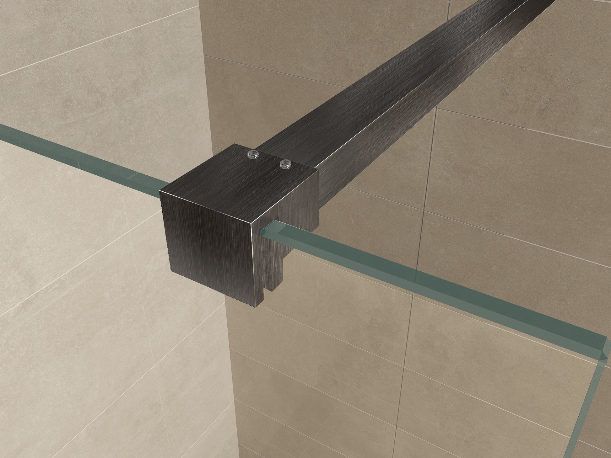 Slim profielset met stabilisatiestang 120 cm gunmetal - WDtegels