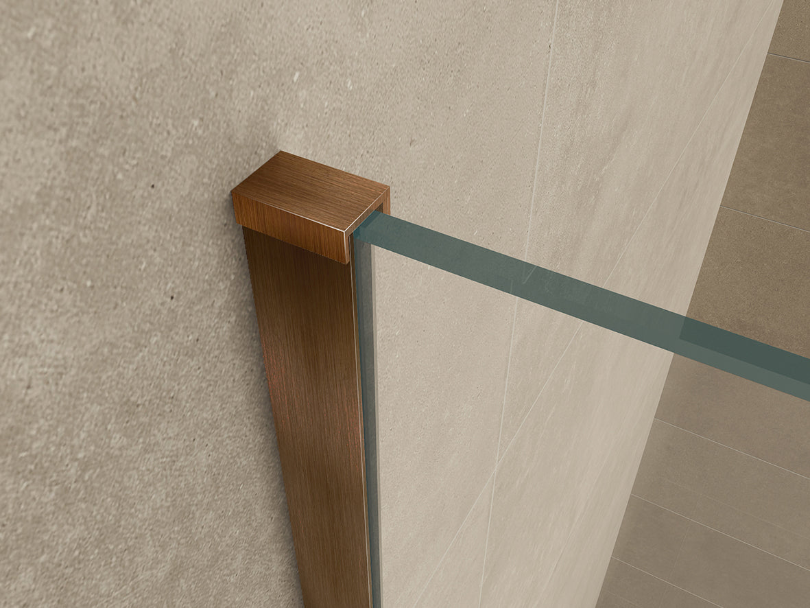 Slim profielset met stabilisatiestang 120 cm geborsteld brons koper - WDtegels