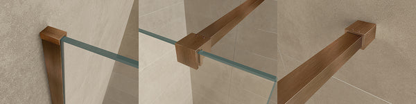 Slim profile set with stabilizer bar 120 cm brushed bronze copper