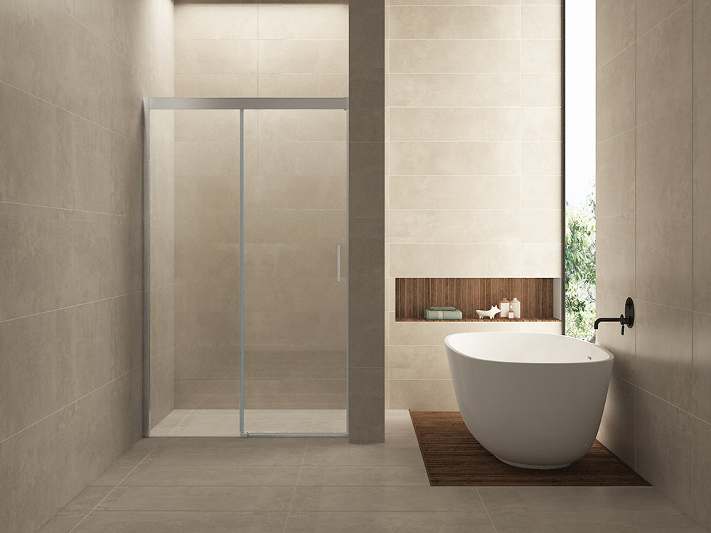 Puerta nisdeur met 1 schuifdeur 900 x 2000 x 8 mm nano helder glas/chroom - WDtegels