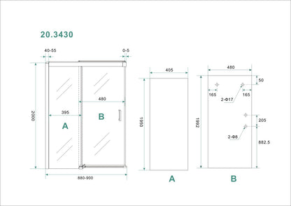 Wiesbaden Softclose 2.0 douchedeur 90x200 cm - WDtegels