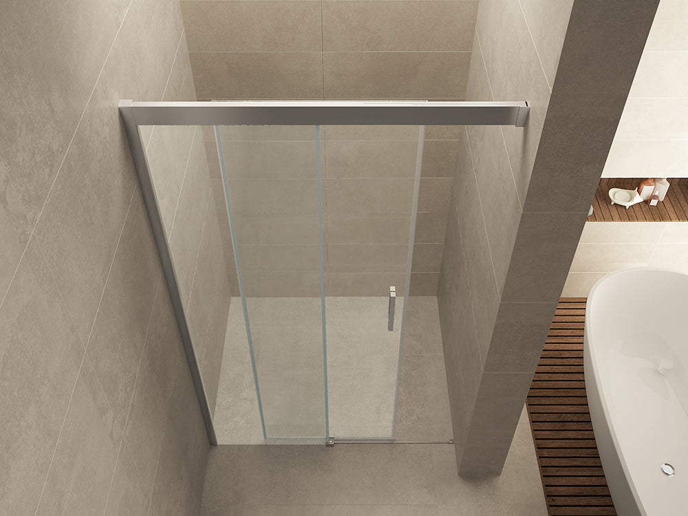 Puerta nisdeur met 1 schuifdeur 900 x 2000 x 8 mm nano helder glas/chroom - WDtegels