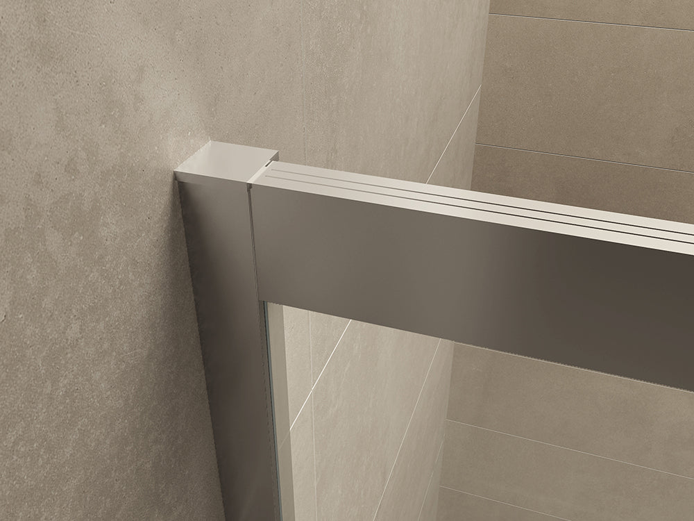 Puerta nisdeur met 1 schuifdeur 1200 x 2000 x 8 mm nano helder glas/chroom - WDtegels