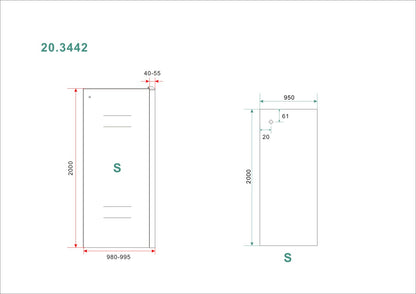 Side zijwand voor Puerta en Slide nisdeur | 100x200cm | 8 mm nano helder | Glas/chroom - WDtegels