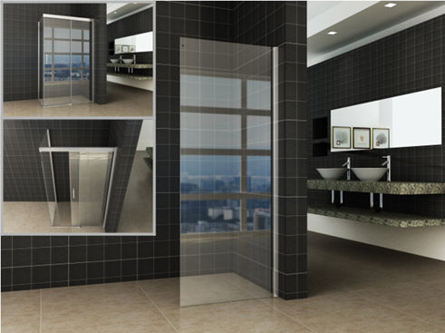 Side zijwand voor Puerta en Slide nisdeur | 120x200cm | 8 mm nano helder | Glas/chroom