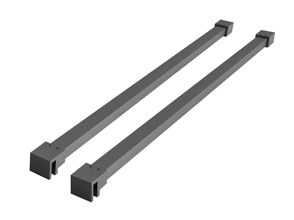 Slim set stabilisatiestangen 120 cm voor vrijstaande inloopdouches gunmetal - WDtegels