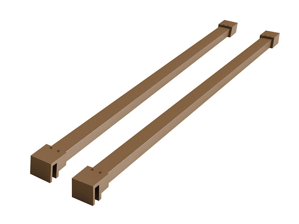 Slim set stabilisatiestangen 120 cm voor vrijstaande inloopdouches geborsteld brons koper - WDtegels