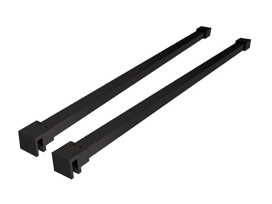 Slim set stabilisatiestangen 120 cm voor vrijstaande inloopdouches mat zwart - WDtegels