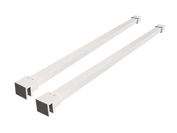 Slim set of stabilizing rods 120 cm for freestanding walk-in showers, matt white
