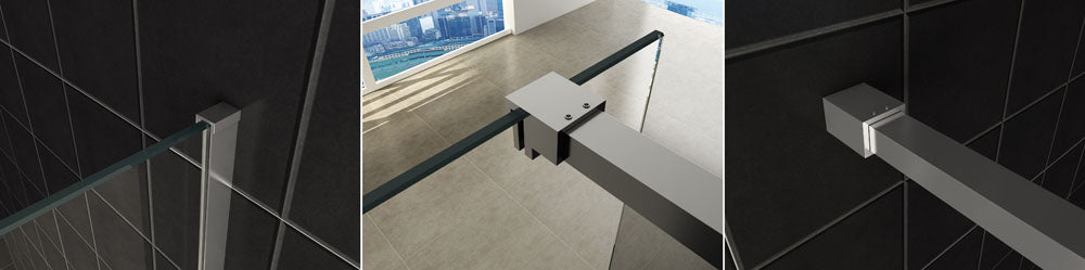 Slim profielset met stabilisatiestang 120 cm chroom - WDtegels