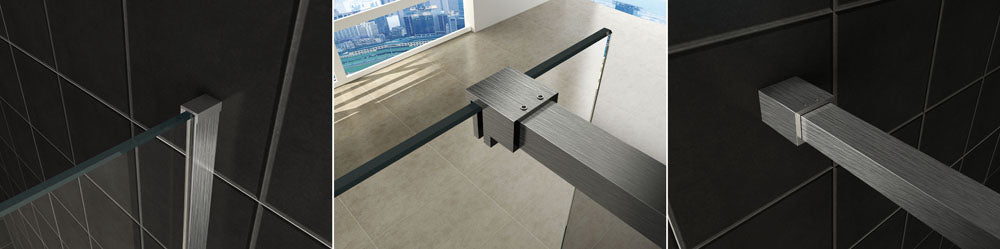 Slim profielset met stabilisatiestang 120 cm geborsteld staal - WDtegels