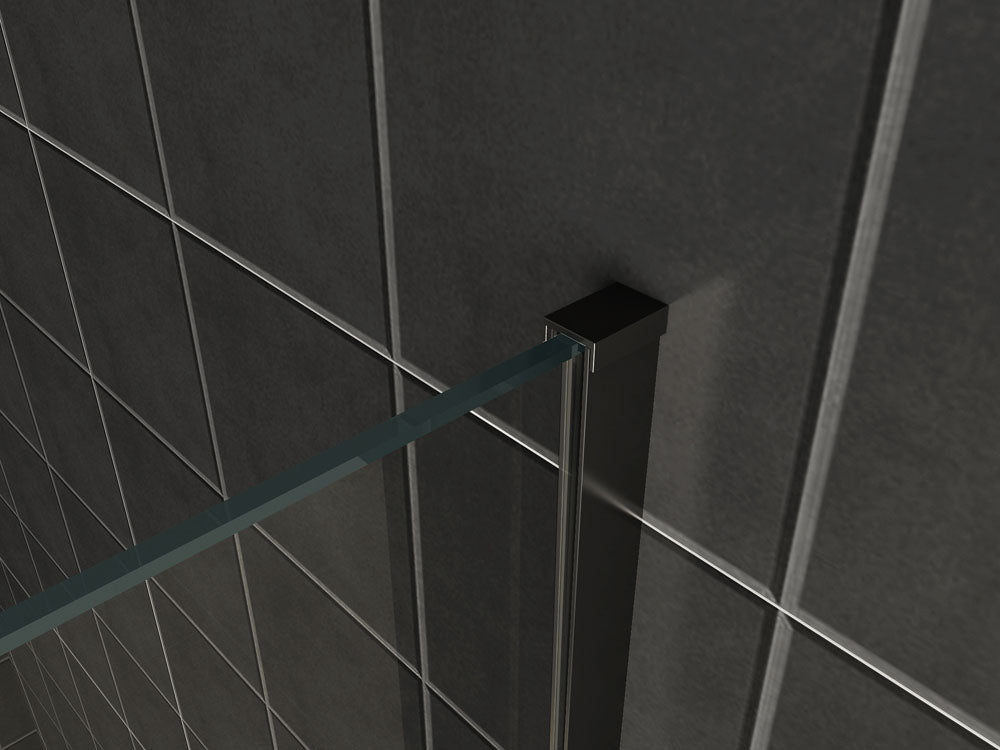 Slim profielset met stabilisatiestang 120 cm mat zwart - WDtegels