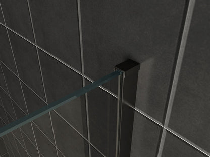 Slim profielset met stabilisatiestang 120 cm mat zwart - WDtegels