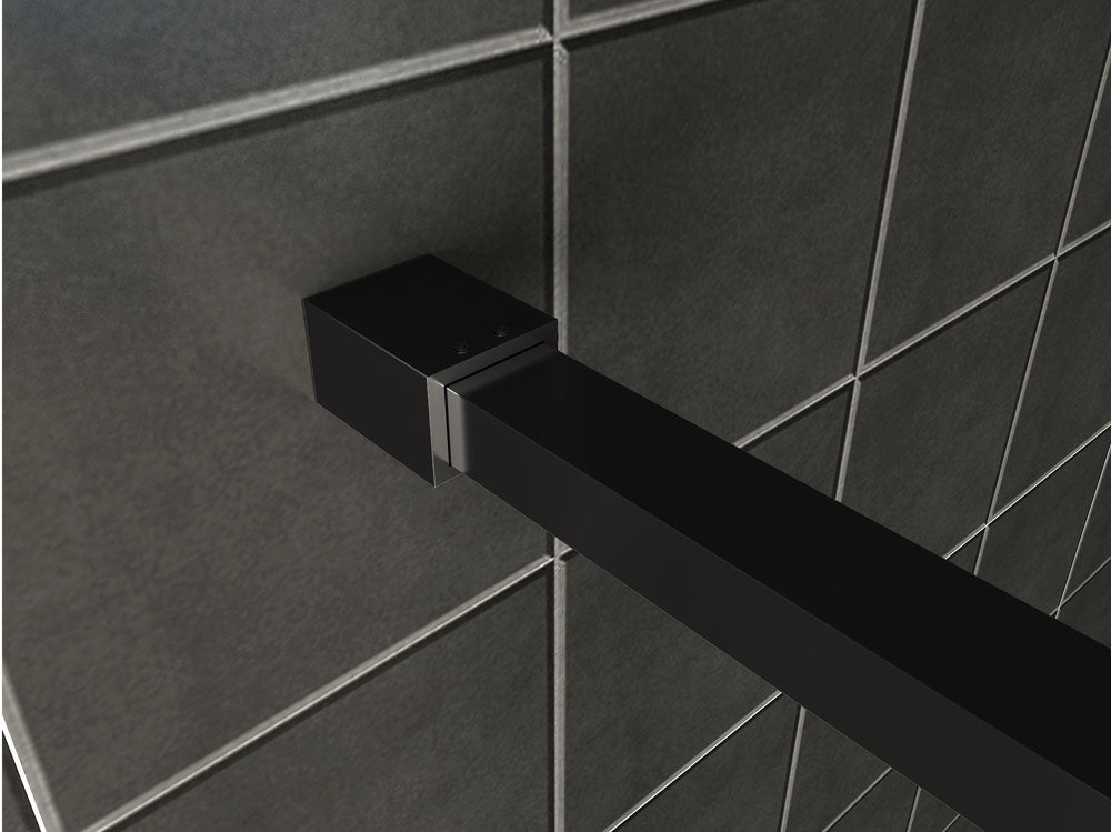 Slim profielset met stabilisatiestang 120 cm mat zwart - WDtegels