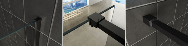 Slim profile set with stabilizer bar 120 cm matt black