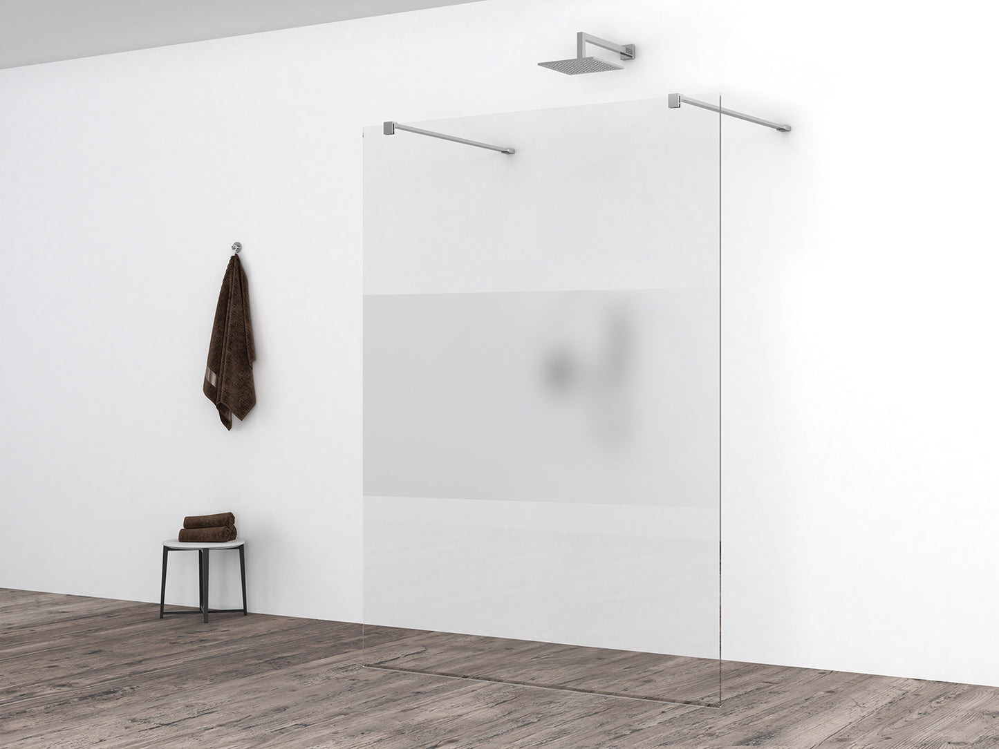 Slim glasplaat 1200 x 2000 x 8 mm nano helder glas met melkglas middenband - WDtegels